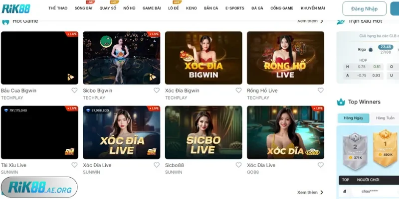 Chọn sảnh cá cược Rik88 online rất đúng đắn