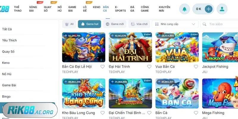 Tổng quan về game slot bắn cá trên nhà cái Rik88